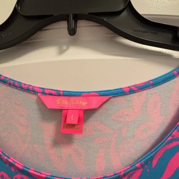 Lilly Pulitzer Long Sleeve Dress in Pink and Blue - Picture 2 of 2